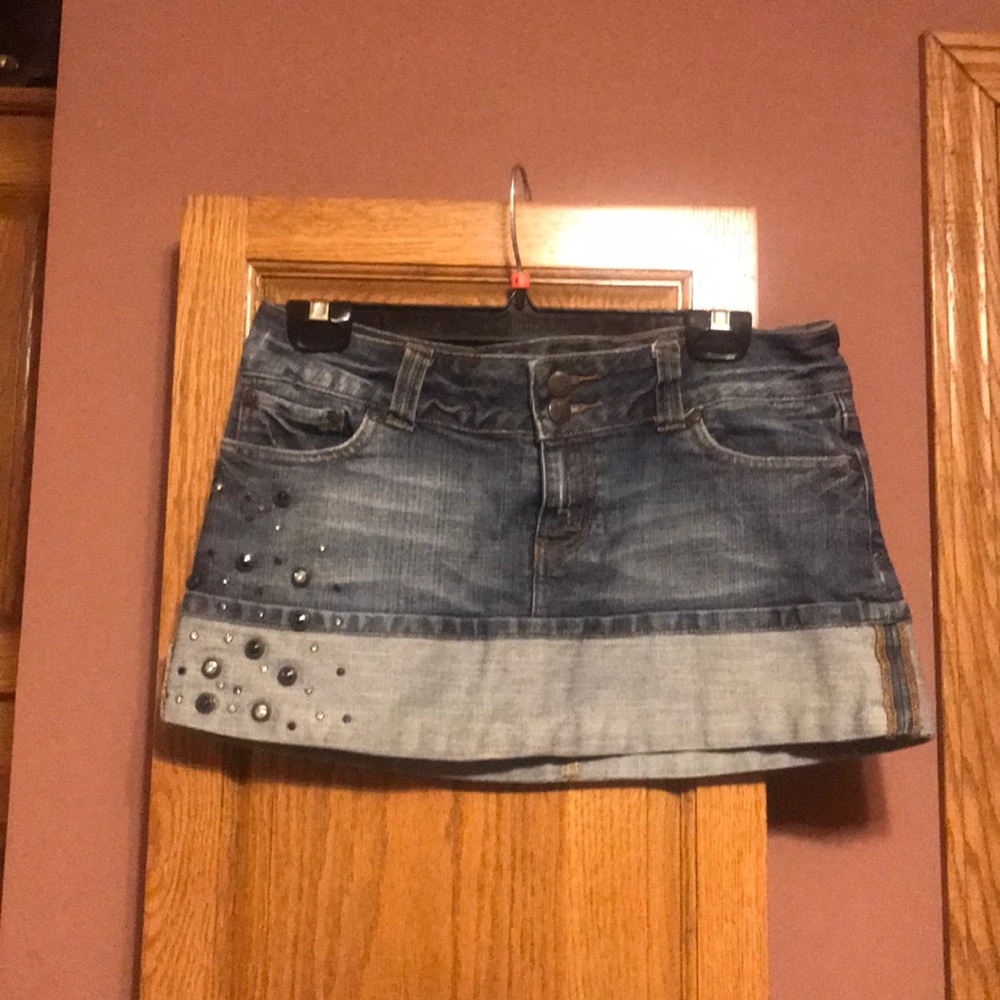 Hint Jeans skirt with stone embellishments